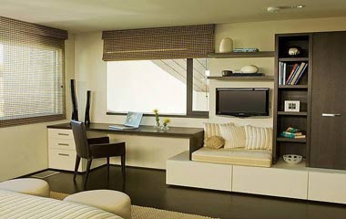 電視柜+書桌的絕妙搭配，一下子就能省5㎡！