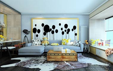 簡約客廳裝修的風格，材質