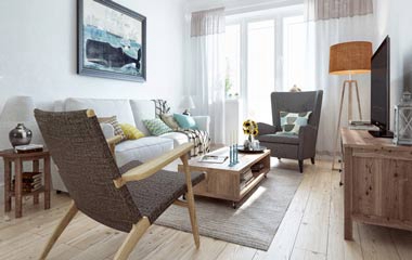 輕鄉(xiāng)村公寓一居室 淺色調(diào)優(yōu)雅之家